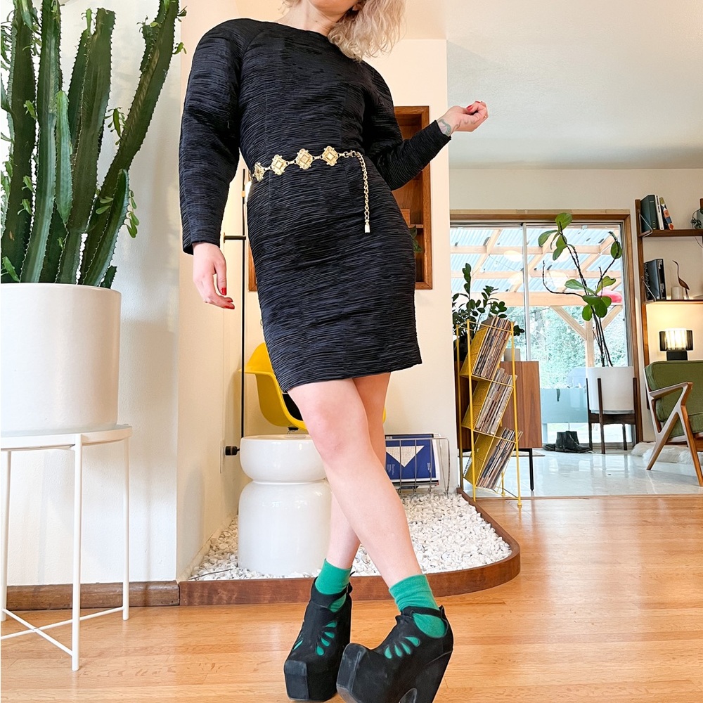 Avant Garde Textured 90’s Mini Dress